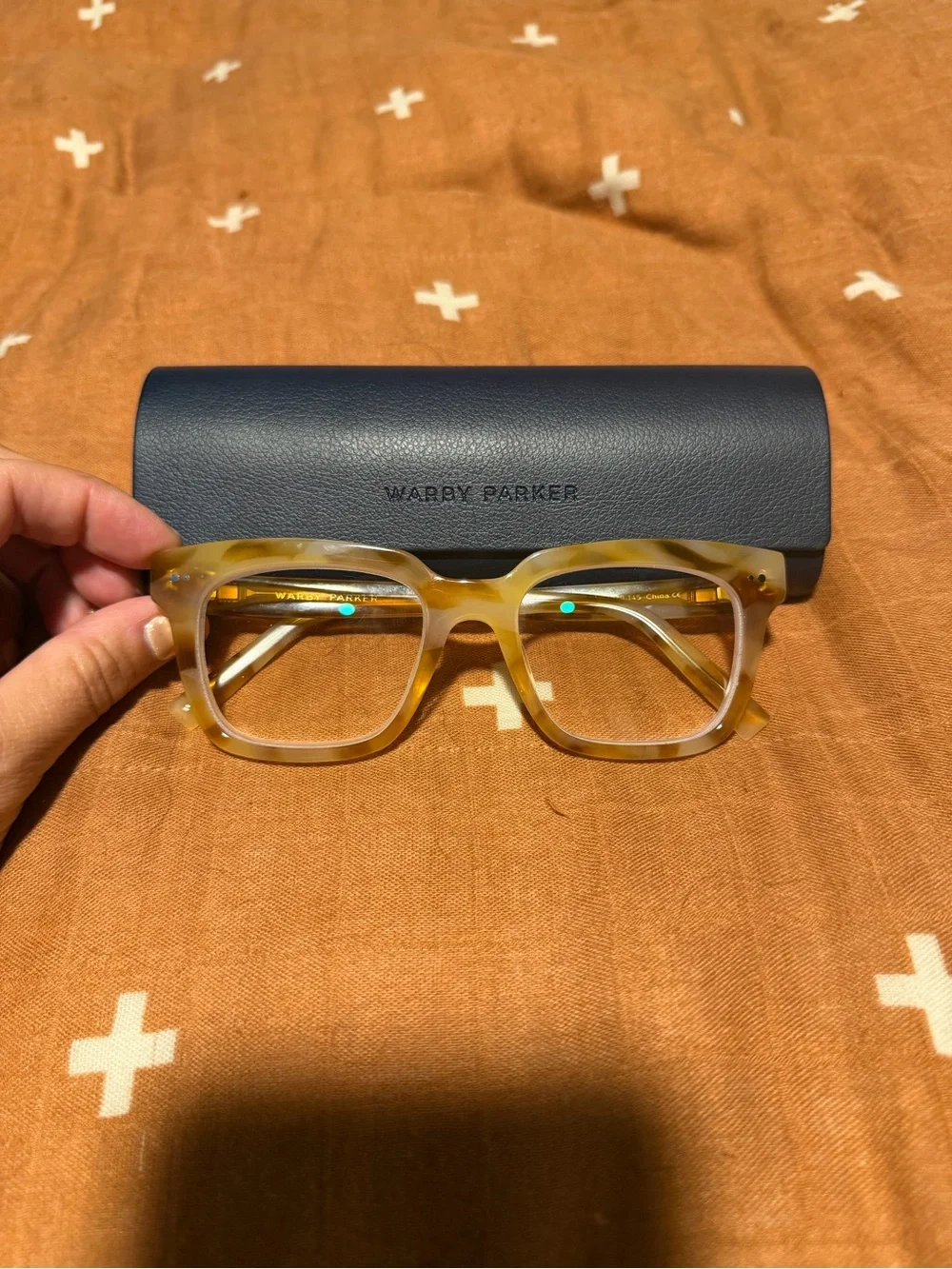 Warby Parker Winston Square glasses Frame Glasses in Honey Tortoiseshell